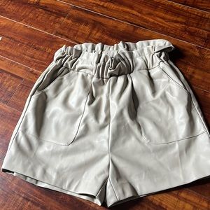 Faux Leather Paper bag shorts